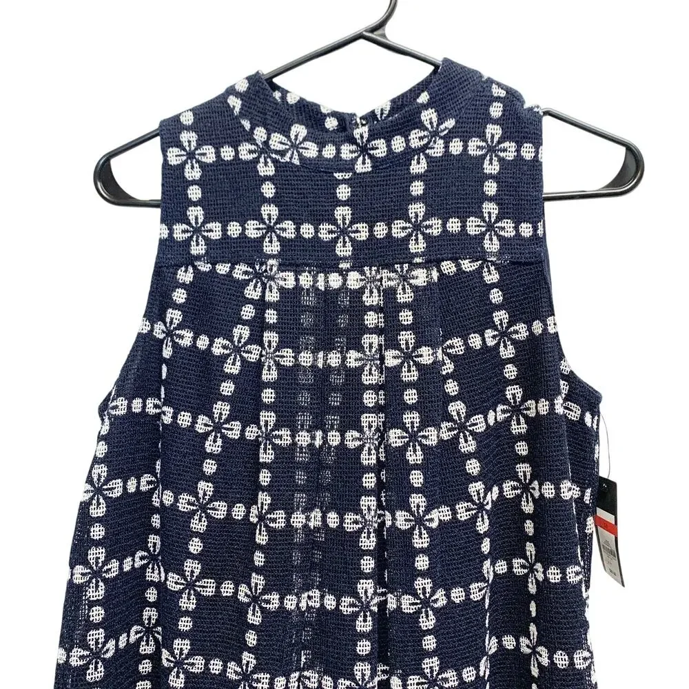 Crown & Ivy women's Navy White new romantic lace sheath dress sz s halter neck - Picture 4 of 10